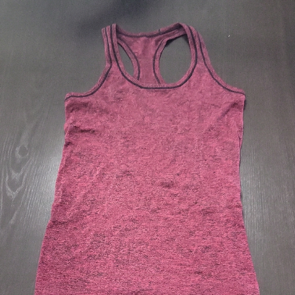 Lululemon Size 6 Maroon And Black Tank Top
